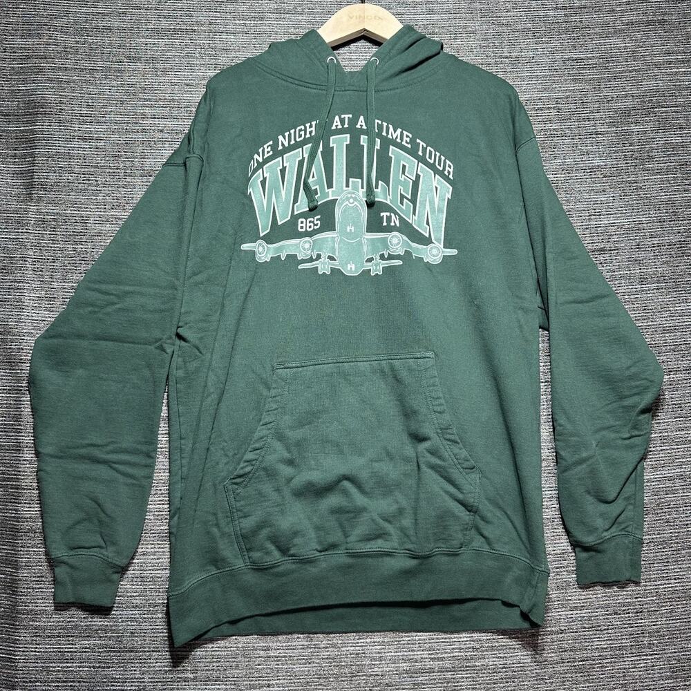 Morgan Wallen Hoodie Men's XL Green Pullover One Night At A Time 2024